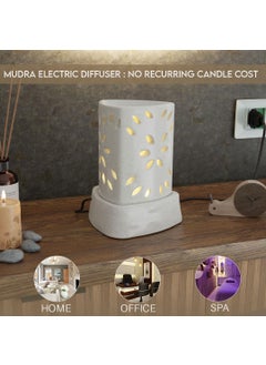 Medhini Medhini by Earth Store Small Whisper Electric Ceramic Aroma Diffuser Fragrance Humidifier Aroma Oil Burner for Office Home Dcor Aromatherapy White  - Image 5