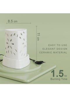 Medhini Medhini by Earth Store Small Whisper Electric Ceramic Aroma Diffuser Fragrance Humidifier Aroma Oil Burner for Office Home Dcor Aromatherapy White  - Image 2