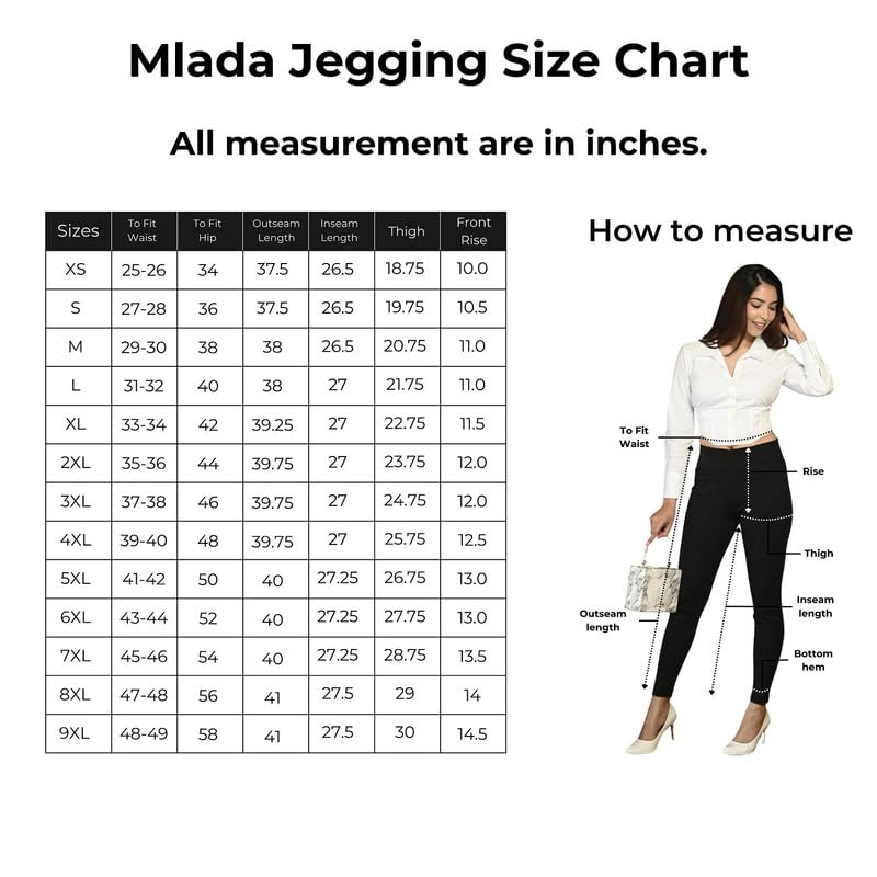 Mlada Store Mlada Slim Fit Cotton Lycra Tummy Tucker Jeggings for Women Office | Formal Wear Trousers Stretchable Cotton High Waist Skinny Fit Jeggings | Lycra Pants Travel Comfort Jegging Black - Image 4
