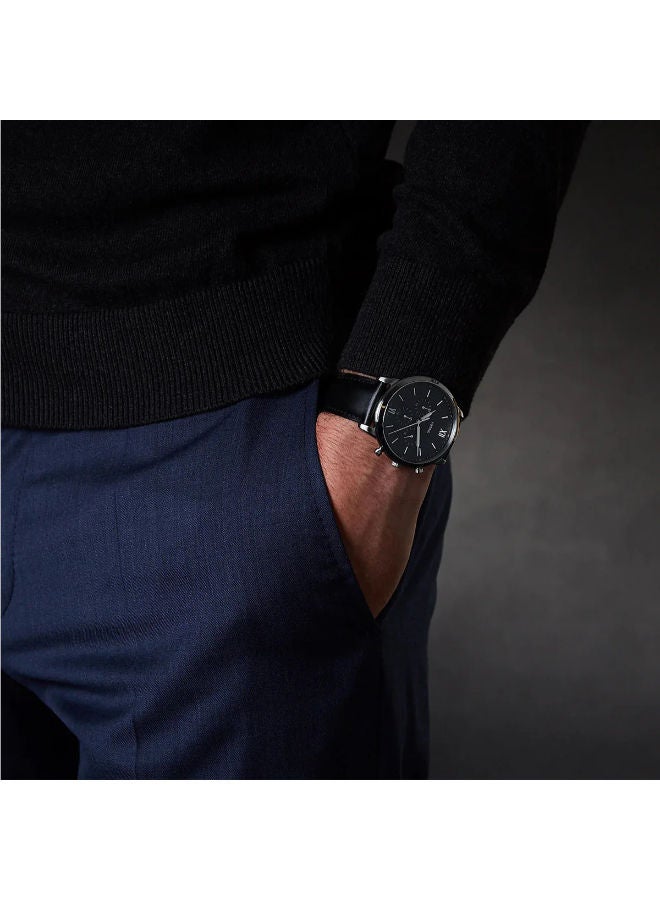 فوسيل Men Leather Chronograph Wrist Watch FS5452 - Image 4
