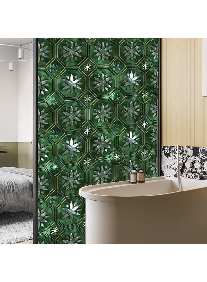 Bluejw BL092-111 Color Retro Electrostatic Glass Sticker PVC Glue-free Window Sticker Removable Frosted Glass Window Decorations - Image 1