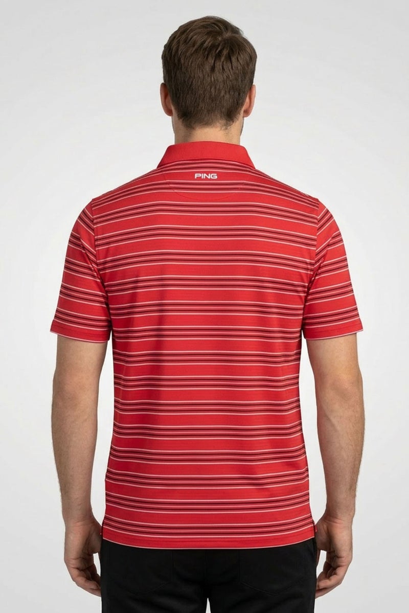 Ping Men Sportswear Fit Short Sleeve Outdoor Polo Shirt, Red - Image 4