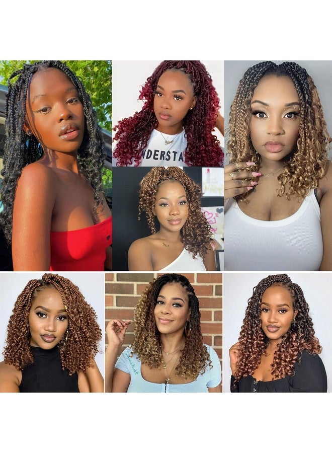 Dorsanee Boho Box Braids Crochet Hair for Women 10 Inch 7 Packs Goddess Box Braids with Curly Ends 3X Short Bob Crochet Braids for Kids Synthetic Bohemian Braiding Hair Extensions (1B) - Image 5
