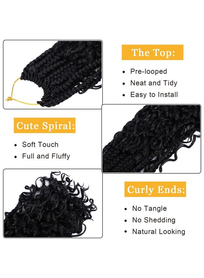 Dorsanee Boho Box Braids Crochet Hair for Women 10 Inch 7 Packs Goddess Box Braids with Curly Ends 3X Short Bob Crochet Braids for Kids Synthetic Bohemian Braiding Hair Extensions (1B) - Image 3