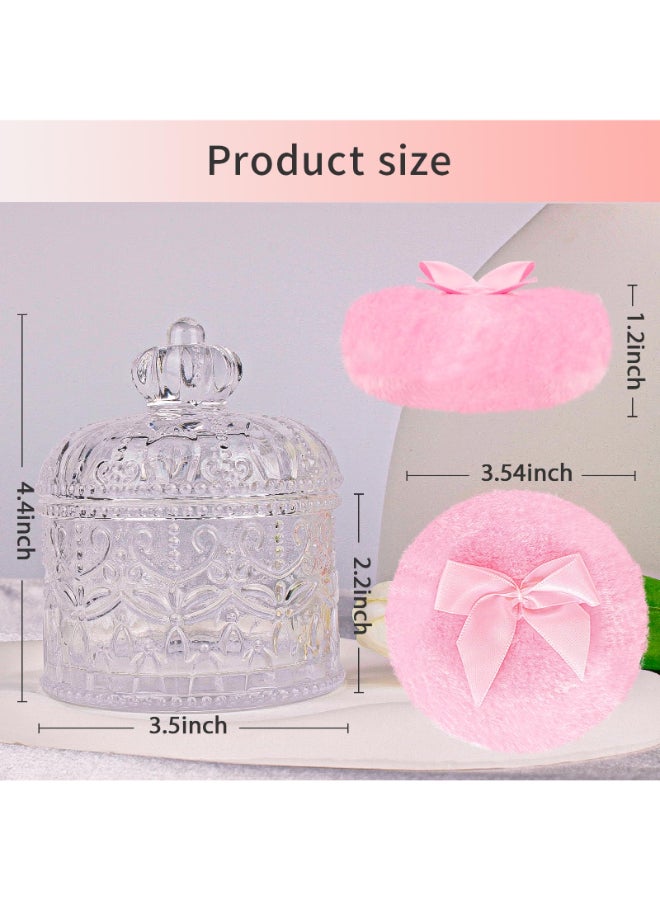 Gsteng Large Body Powder Puffs and Containers Crystal Clear Powder Container with Soft Power Puffs Reusable Dusting Powder Case with Washable Velvet Face Body Glitter Puffs Wet and Dry Makeup - Image 4