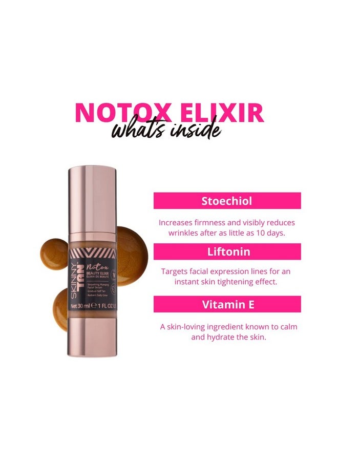 Skinny Tan - Notox Beauty Elixir Facial Serum Lightweight Easy To Use Formula Delivers Smoother Looking Skin In Less Than One Hour Calms And Hydrates Dermatologically Tested 1 Oz - Image 1