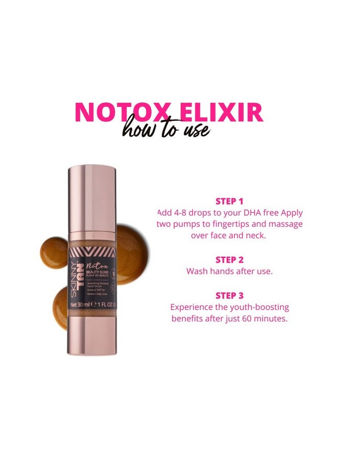 Skinny Tan - Notox Beauty Elixir Facial Serum Lightweight Easy To Use Formula Delivers Smoother Looking Skin In Less Than One Hour Calms And Hydrates Dermatologically Tested 1 Oz - Image 1