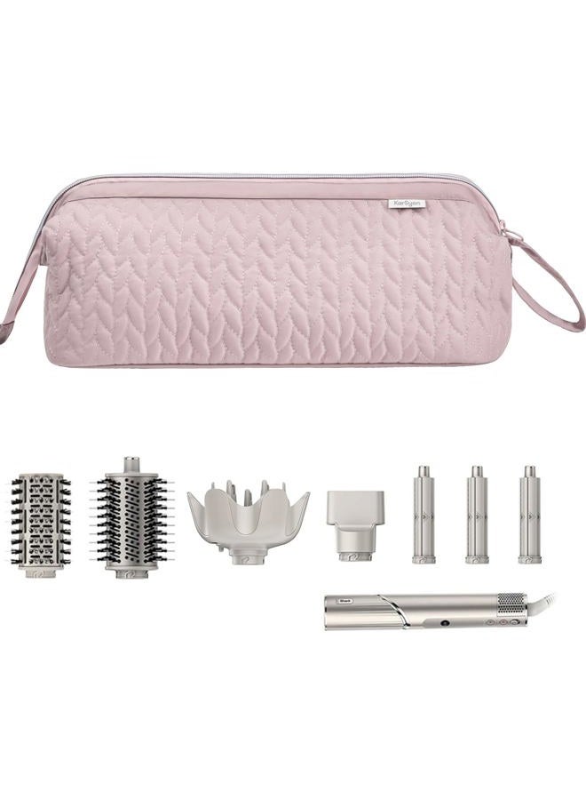 Shark Flex Style Case for Dyson Airwrap Hair Dryer Brush Revlon Hair Tools Travel Bag Carrying Case Flat Curling Iron Organizer (Pink)