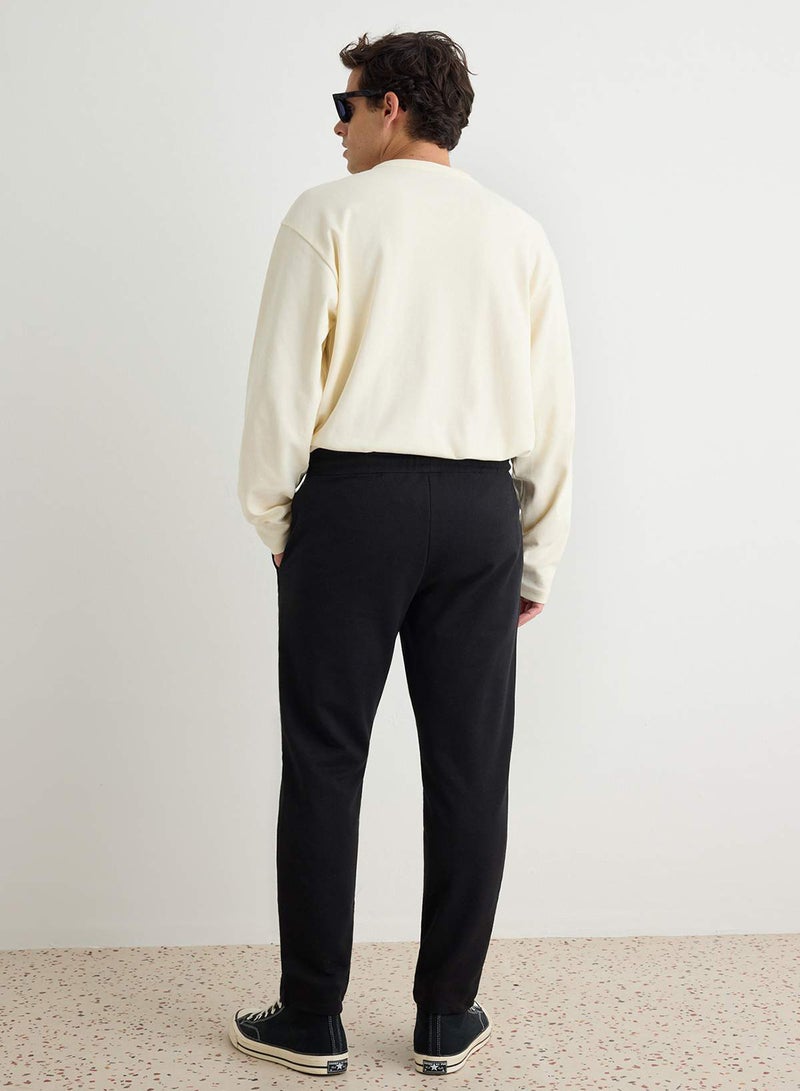 trendyol Black Regular/Normal Cut Open Leg Slim Sweatpants - Image 4