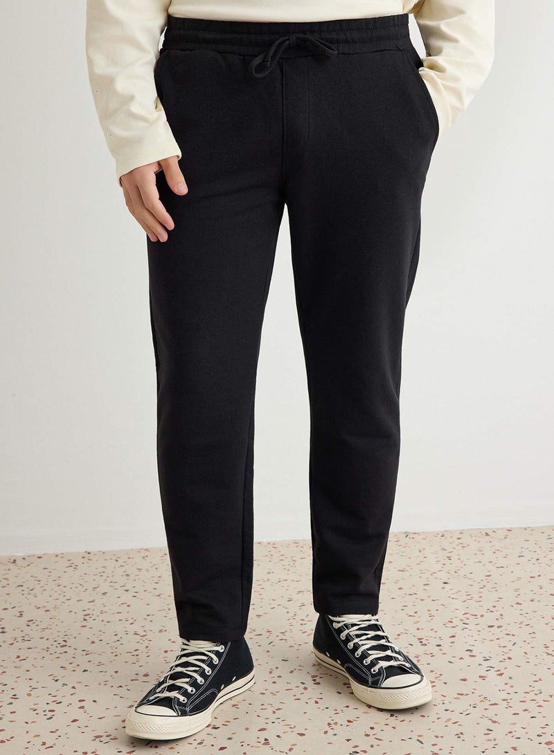 trendyol Black Regular/Normal Cut Open Leg Slim Sweatpants - Image 1