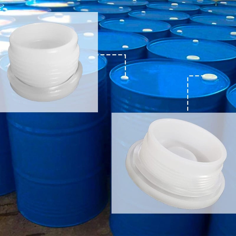 Weilan Bung Caps 2 inch Fine Thread Barrel Caps 6 Pieces and 6 Pieces 3/4" Plastic Bung Hole Caps with 12Pieces Gasket for 55 Gallon Drum - Image 2