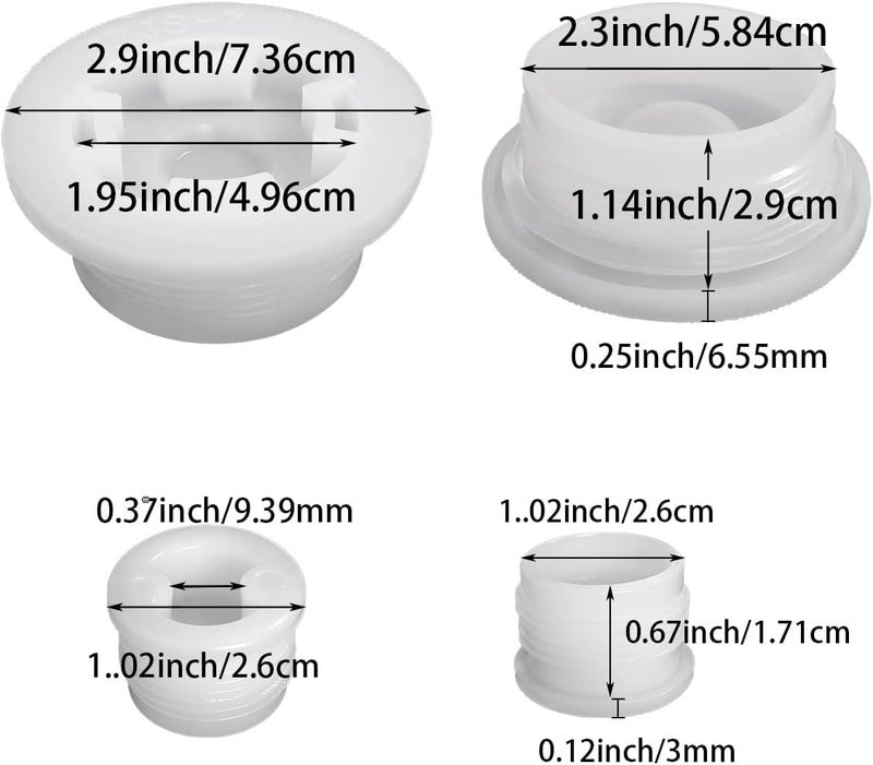 Weilan Bung Caps 2 inch Fine Thread Barrel Caps 6 Pieces and 6 Pieces 3/4" Plastic Bung Hole Caps with 12Pieces Gasket for 55 Gallon Drum - Image 3