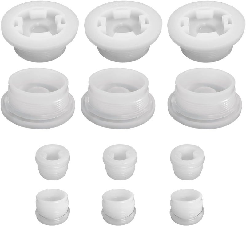 Weilan Bung Caps 2 inch Fine Thread Barrel Caps 6 Pieces and 6 Pieces 3/4" Plastic Bung Hole Caps with 12Pieces Gasket for 55 Gallon Drum - Image 1