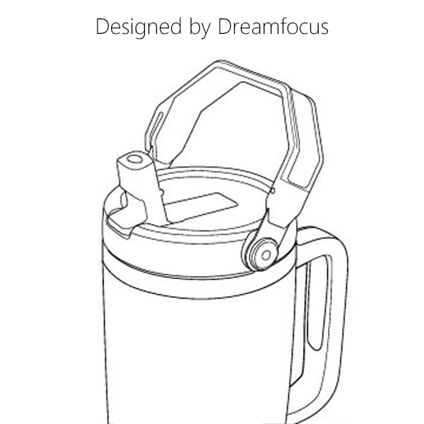 Dreamfocus 40 oz Leak Proof Handle Flip Straw Lid Replacement for Stanley 40 oz Quencher H2.0 and ProTour Tumbler, Not for 30 oz Cups - Image 2