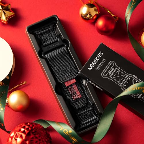 Nereides Compatible with Apple Watch Band Ultra 3/2/1, Nylon Sports Strap with Woven Design for 49mm (L, Black) - Image 2