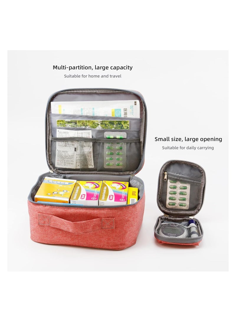 Generic First Aid Bag First Aid Kit Bag Empty Travel Medicine Bag Medical Supplies Organizer Bag for Home Outdoor Travel Camping Hiking Mini Empty Medical Storage Bag Portable Pouch - Image 2