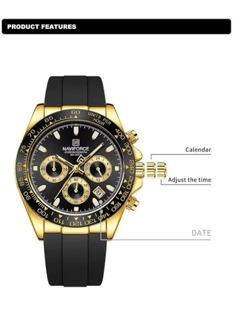 NAVIFORCE Men Chronograph Sports Silicon Strap Quartz Watch -NF8054 - Image 3