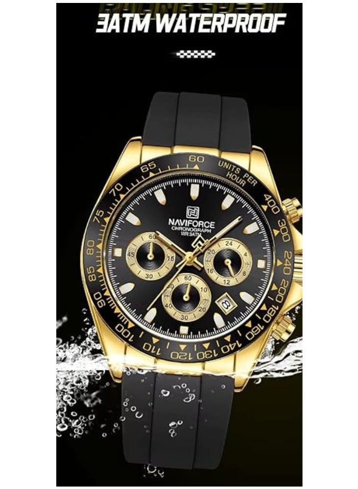 NAVIFORCE Men Chronograph Sports Silicon Strap Quartz Watch -NF8054 - Image 5