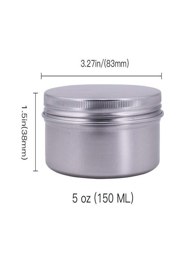 Qixivcom 10 Packs 5 Oz 150ml Round Tin Cans Aluminum Tin Screw Top Lid Metal Steel Tins Empty Cosmetic Sample Container Storage Organization for DIY Salve Crafts Spices Candies Tea Accessories - Image 2