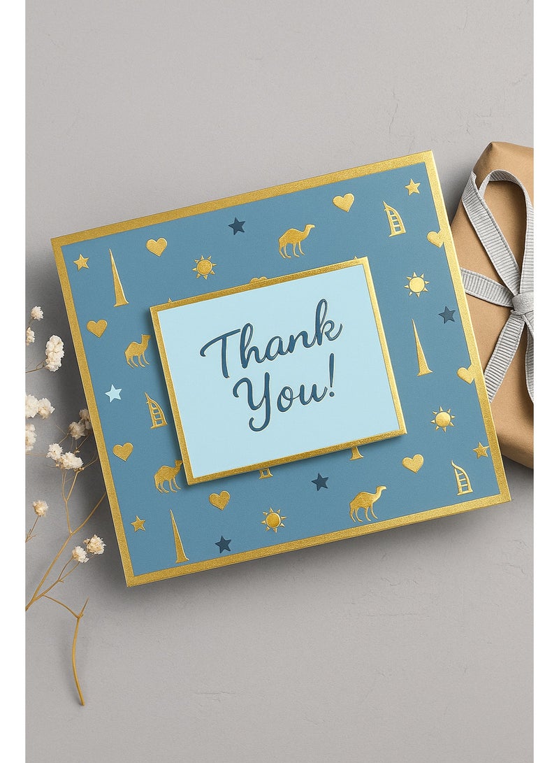 Share the Love Thank You Greeting Card – Elegant Blue Foil Design, Premium Quality Appreciation Card with Heartfelt Message, Perfect for Business, Friends, Family & Special Occasions - Image 1