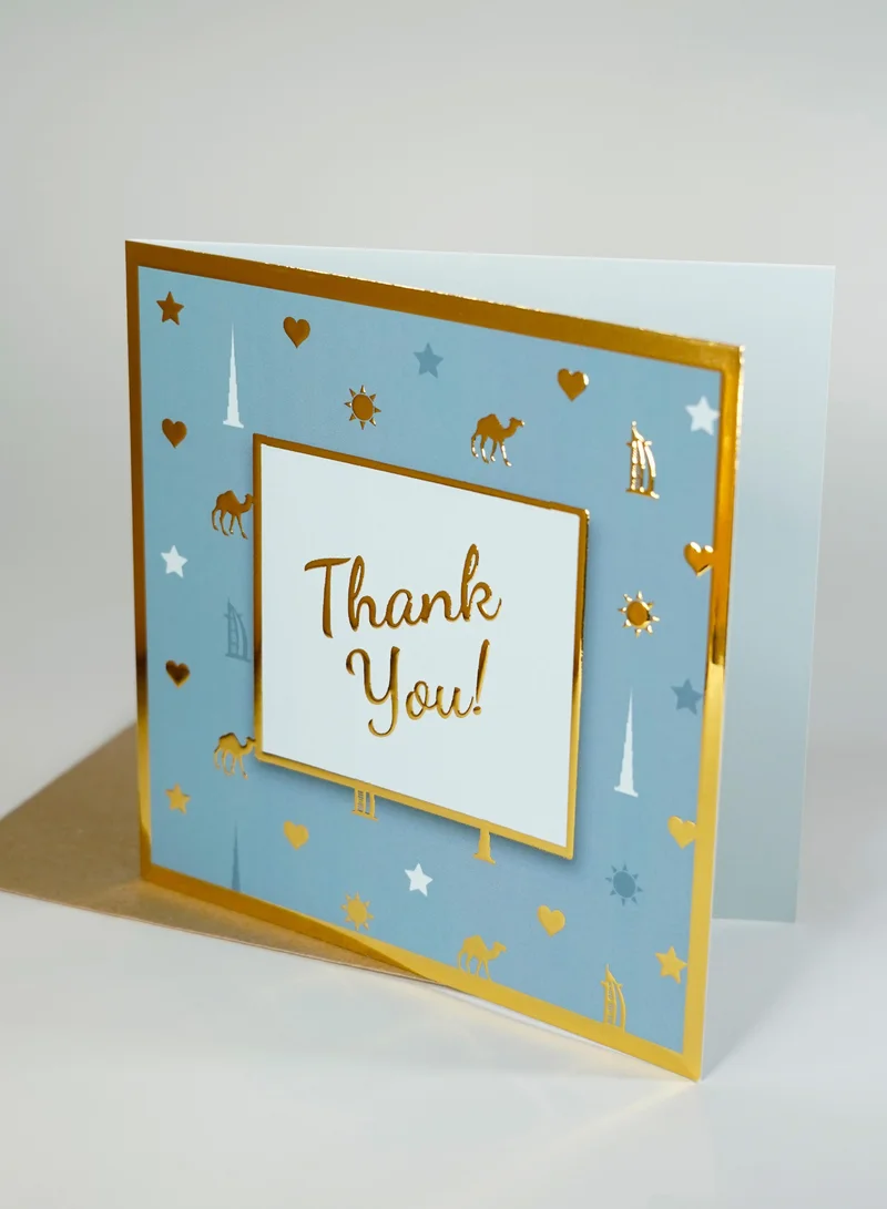 Share the Love Thank You Greeting Card – Elegant Blue Foil Design, Premium Quality Appreciation Card with Heartfelt Message, Perfect for Business, Friends, Family & Special Occasions