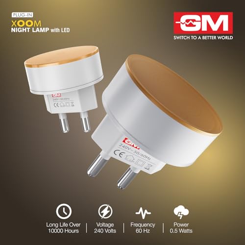 GM 3031 Xoom Mini LED Night Lamp 0.5 W Plug-in with Switch, Compact Ambient Light for Bedroom Hallway Nursery, Energy Efficient, Soft Orange Glow (Pack of 3) - Image 5