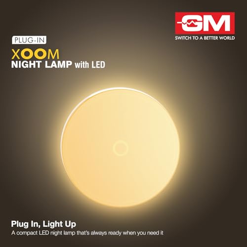 GM 3031 Xoom Mini LED Night Lamp 0.5 W Plug-in with Switch, Compact Ambient Light for Bedroom Hallway Nursery, Energy Efficient, Soft Orange Glow (Pack of 3) - Image 3