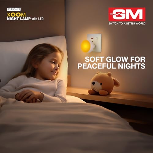 GM 3031 Xoom Mini LED Night Lamp 0.5 W Plug-in with Switch, Compact Ambient Light for Bedroom Hallway Nursery, Energy Efficient, Soft Orange Glow (Pack of 3) - Image 2