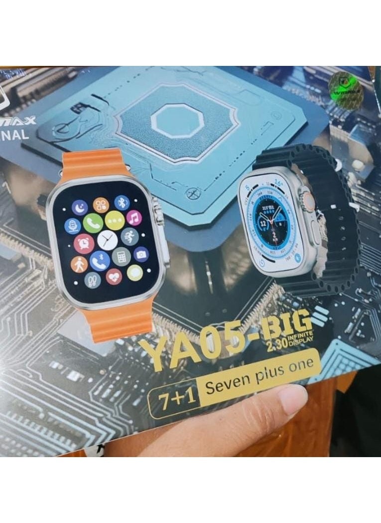 Smart - 7 in 1 Smart Watch/For Men and Women/With 7 Extra High Quality Bands 49mm Dial with Fast Charger Enjoy Life with Fashion; Very Soft and Comfortable After Wearing, Multicolor - Image 1