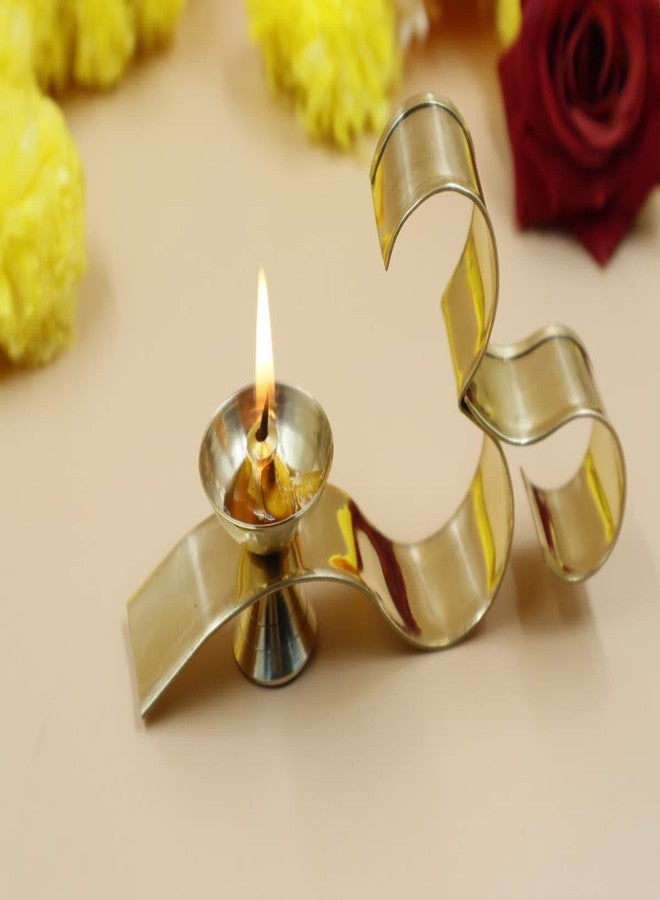 JAIPUR ACE جايبور إيس أوم على شكل ضياء نحاسية لديوالي بوجا والمهرجانات - ديكور المنزل والإضاءة - ديكور ديوالي - صليب معقوف على شكل ضياء - دياس نحاسية لديوالي والديكور (أوم ديا) - Image 3