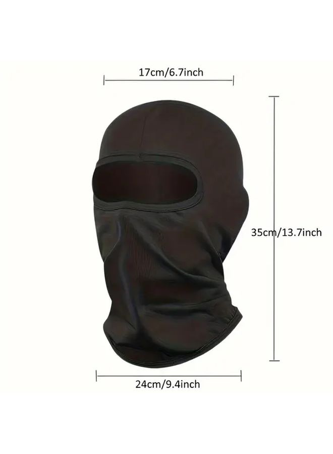 2pcs Black Balaclava Face Mask Breathable Moisture Wicking Polyester Full Face Cover Stretchable Quick Dry Outdoor Helmet Liner For Cycling Motorcycle Riding Hiking Skiing Parades Street Celebrations Music Festivals Christmas Halloween Holiday Costume - Image 2