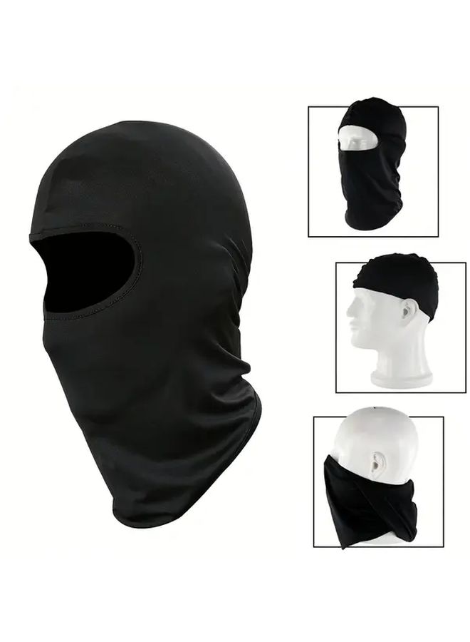 2pcs Black Balaclava Face Mask Breathable Moisture Wicking Polyester Full Face Cover Stretchable Quick Dry Outdoor Helmet Liner For Cycling Motorcycle Riding Hiking Skiing Parades Street Celebrations Music Festivals Christmas Halloween Holiday Costume - Image 4