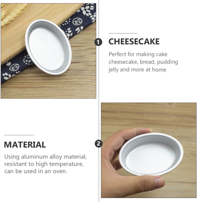 6pcs Non-stick Anodized Oval Cake Pans Oval Shape Cheesecake Baking Molds for Oven Use Specialty Baking Supplies - Image 3