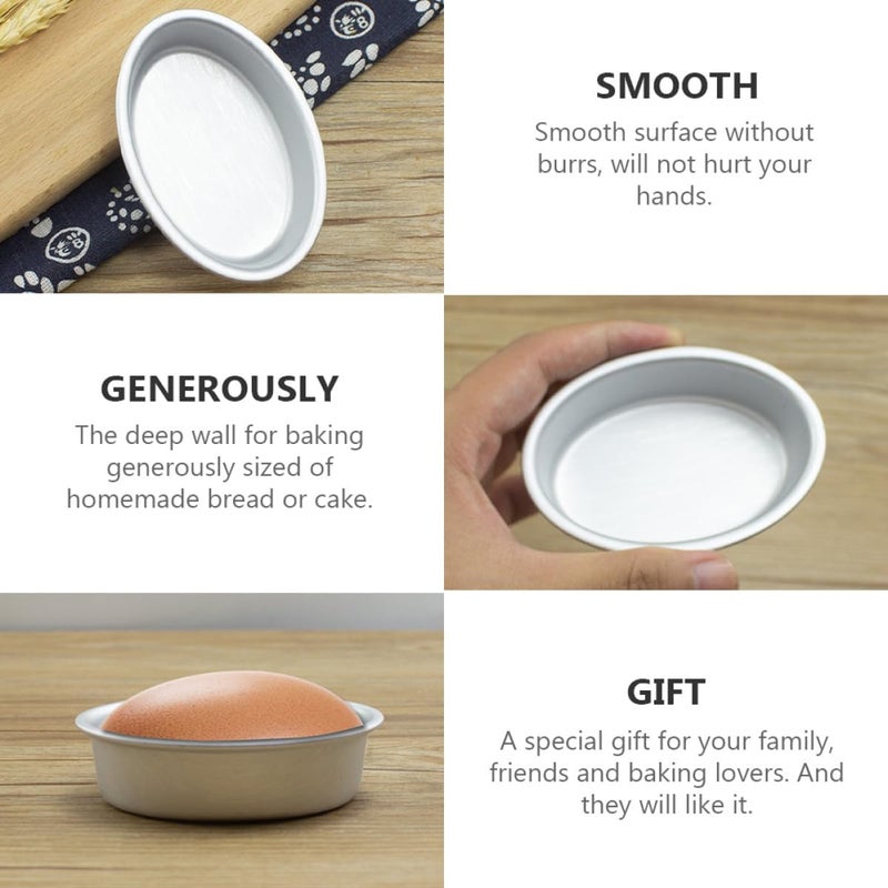 6pcs Non-stick Anodized Oval Cake Pans Oval Shape Cheesecake Baking Molds for Oven Use Specialty Baking Supplies - Image 4