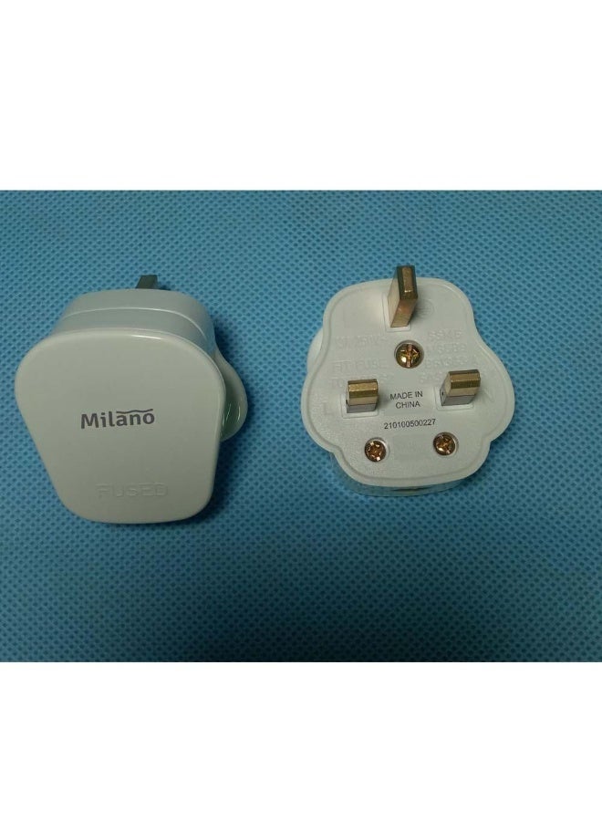 DANUBE HOME Milano 13A Plug Top For Electric Circuit - Multi Color Finish Durable Polypropylene Electrical Extensions Indoor Lighting Fixture Home Electronic Accessories - 8X8X4Cm