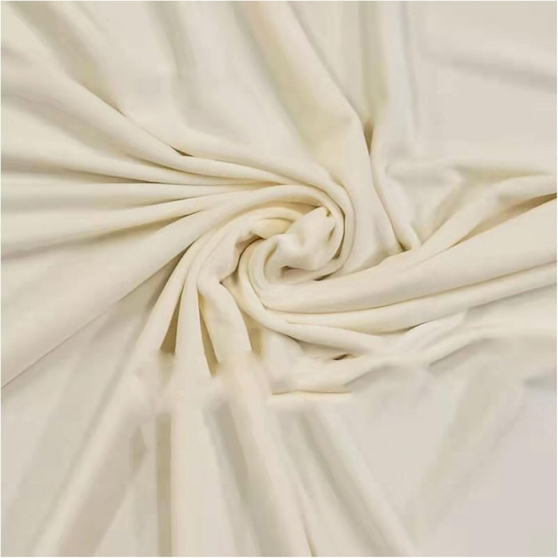 Velvet Super Soft Plush Short Pile Velour Fabric Material, for Clothing Home Décor Upholstery Backdrop Tablecloth Curtains Boxes Sewing Upholstery Repairs Costumes, 50x50cm/50x160cm (Color : Beige, - Image 1