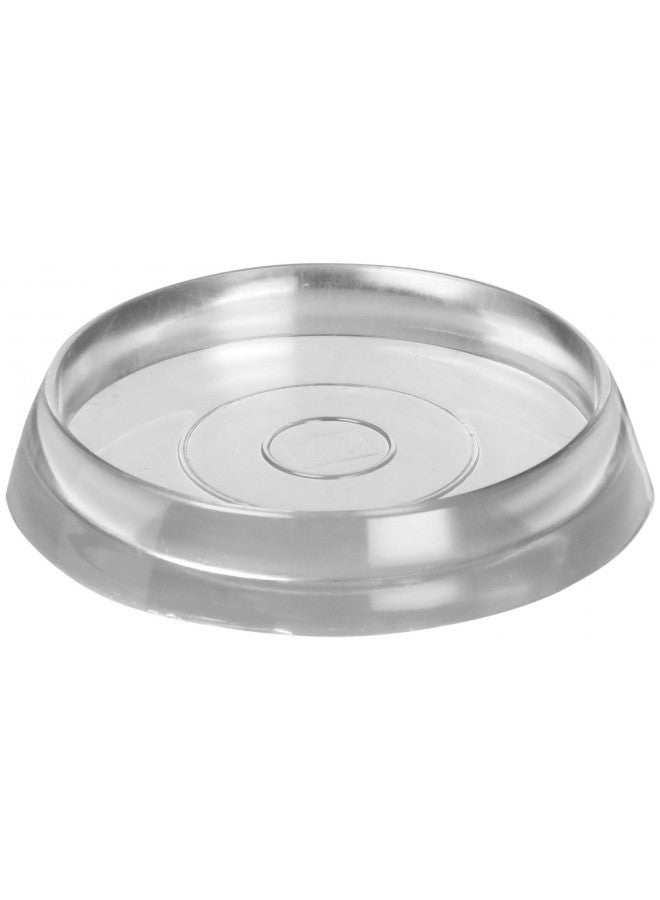 SoftTouch 1 13/16" Round Furniture Caster Cups for Carpet or Durable Hard Floors, 4 Pack, Clear, 4 Count