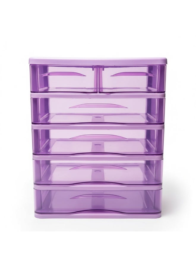 منظم مكياج وإكسسوارات 5 دور متعدد الاستخدام – تصميم عملي بسعة كبيرة لتنظيم مستحضرات التجميل والأدوات بسهولة وأناقة HR - Image 2