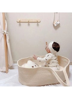 MIXDE Baby Changing Basket Moses Basket Boho Nursery Decor Cotton Rope Changing Table Topper Bed  - Image 5