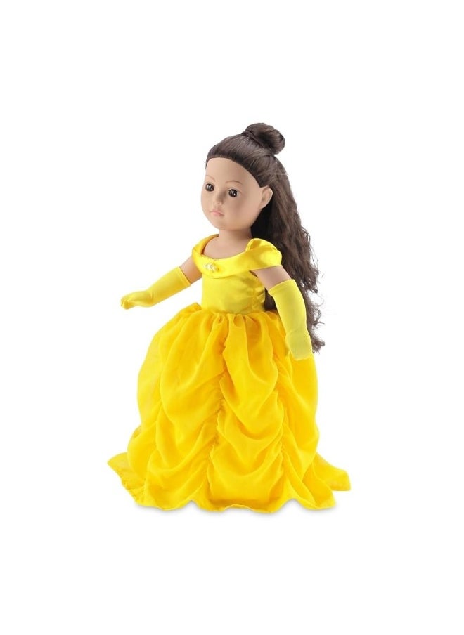 Emily Rose Emily Rose 18 Inch Doll Clothes Princess Belle-Inspired Ball Gown Dress Costume | 18" Doll Outfit Gift Set with Matching Gloves and Doll Shoes! | Compatible with American Girl Dolls  - Image 3