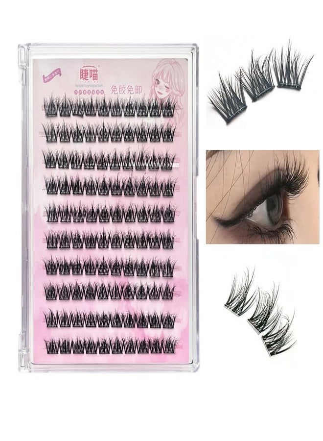 LASGOOS Self Adhesive Eyelashes 100 Clusters Press On Eyelash Clusters Natural Messy 5D Lash Extension Pre-Glued Cluster Lashes DIY Eyelash Extensions at Home No Glue No Remover Needed Lashes - Image 1