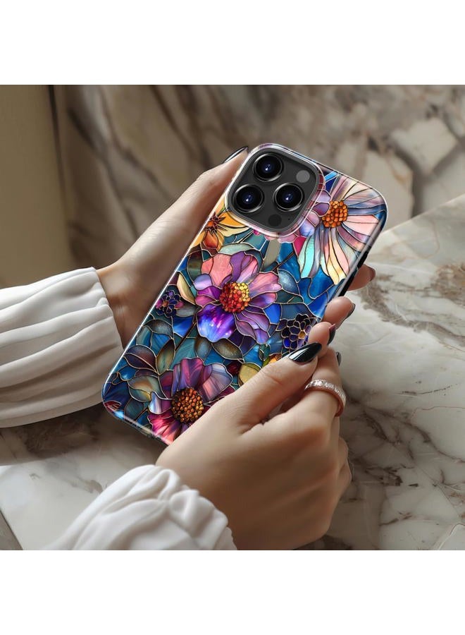 Goodon for iPhone 14 Pro Case Cute - Compatible with Magsafe - Dual-Layer Hard Shell & Silicone Cover - Protective Phone Case with Wildflower Designs for Women - Vibrant Defined Blossoms - Image 2