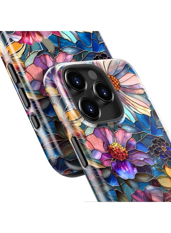 Goodon for iPhone 14 Pro Case Cute - Compatible with Magsafe - Dual-Layer Hard Shell & Silicone Cover - Protective Phone Case with Wildflower Designs for Women - Vibrant Defined Blossoms - Image 5