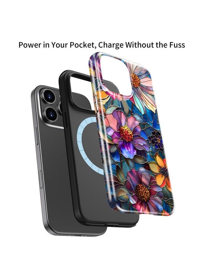 Goodon for iPhone 14 Pro Case Cute - Compatible with Magsafe - Dual-Layer Hard Shell & Silicone Cover - Protective Phone Case with Wildflower Designs for Women - Vibrant Defined Blossoms - Image 3