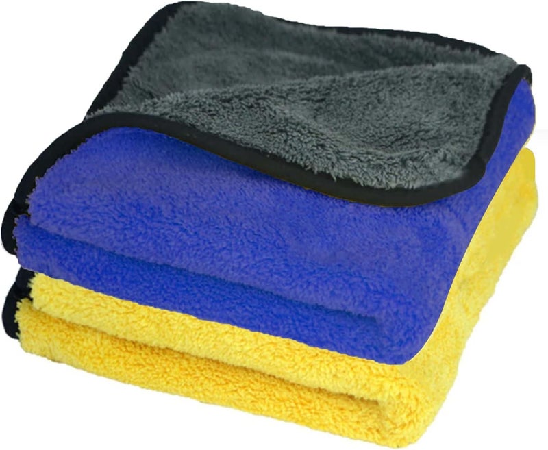 Autofy Multipurpose Microfiber 800 GSM Pack of 2-40cm x 40cm Cleaning Towel Microfibre Cloth Highly Absorbent Dust Towels for All Vehicles Bikes Cars Glass Kitchens - Multicolour - Image 1