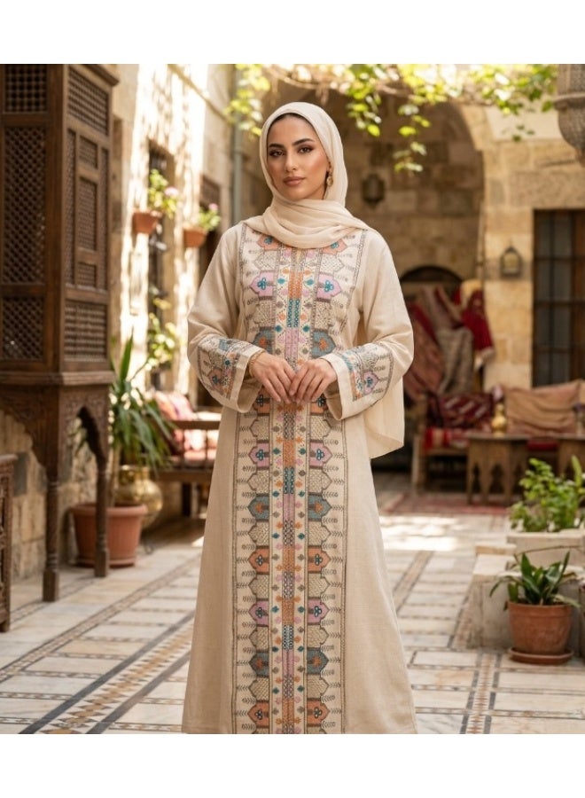 Women's imported linen abaya with embroidery – suitable for going out, receiving guests, and special occasions – elegant design – high-quality fabric and excellent finishing - Image 5