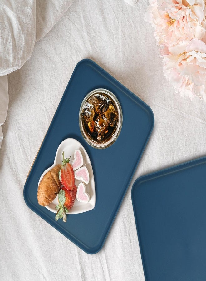 BGVM Wheat Straw Fast Food Serving Tray - 25x17cm Rectangular Cafeteria Tray, Colorful BPA-Free Reusable Platter for Restaurant, Party, Home & Kitchen Use (2, Blue) - Image 5