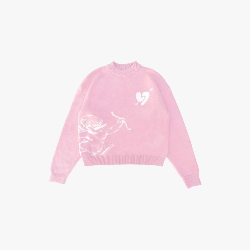 Y2K American High Street Casual Unisex Sweater, Cupid Archery Jacquard Knit Top - Image 3
