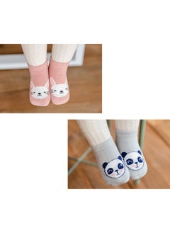 MileMelo 5 Pairs Baby Non Slip Socks - Cute & Funny Gender Neutral Baby Shower Gift Multicolour  - Image 3