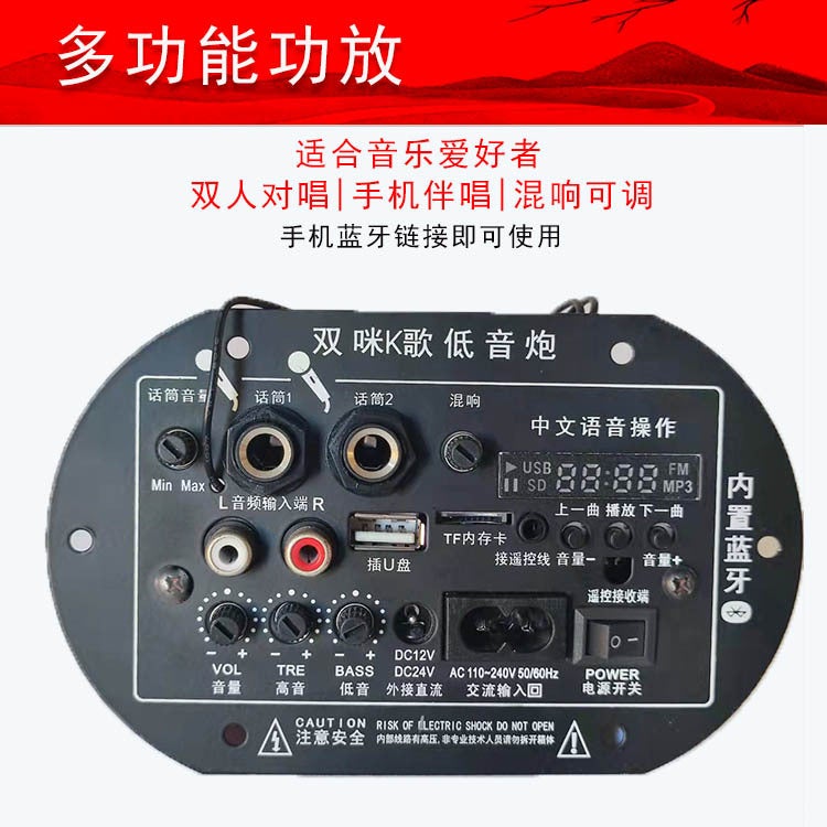 بنلي كارب سابووفر 12V 24V 220V بلوتوث 5 بوصة 6 بوصة 8 بوصة 10 بوصة لوحة أم مضخم صوت ثلاثية الأغراض - Image 4